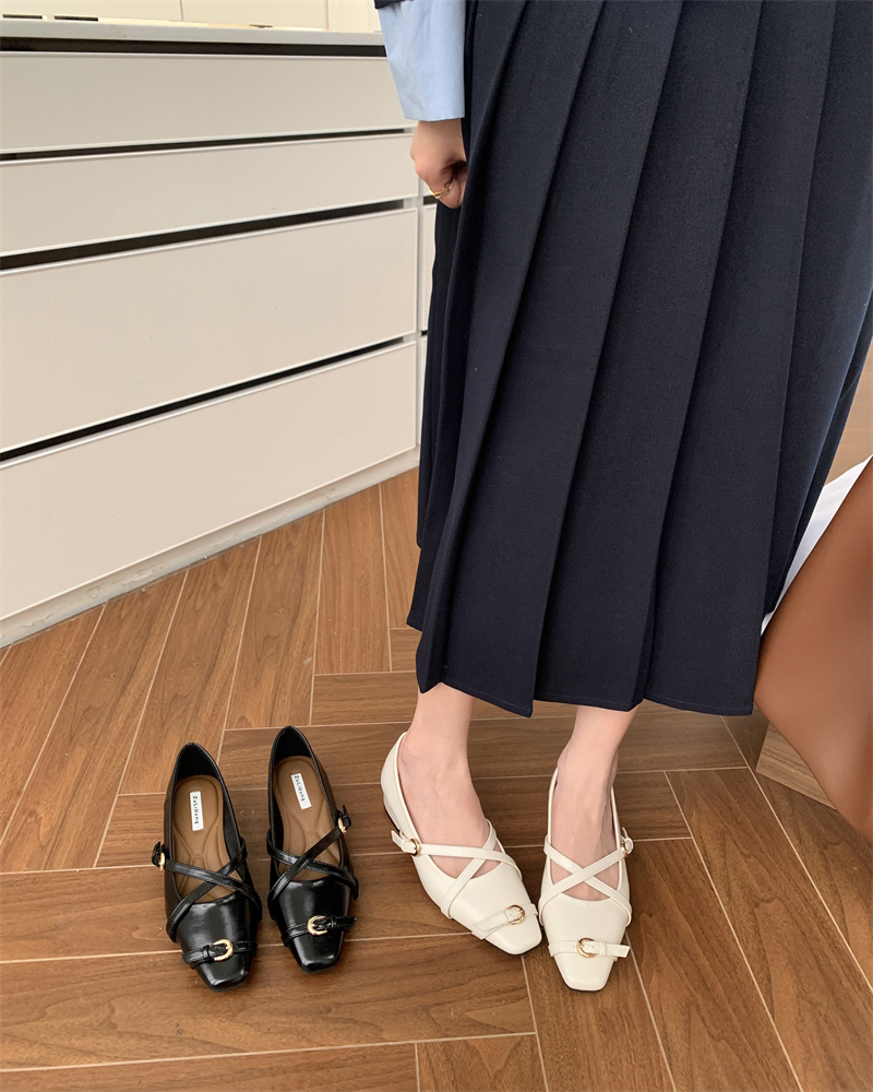Designer French Retro Mary Jane Shoes Low Heel Soft PU Leather Women's Casual Shoes for Dresses Spring Autumn