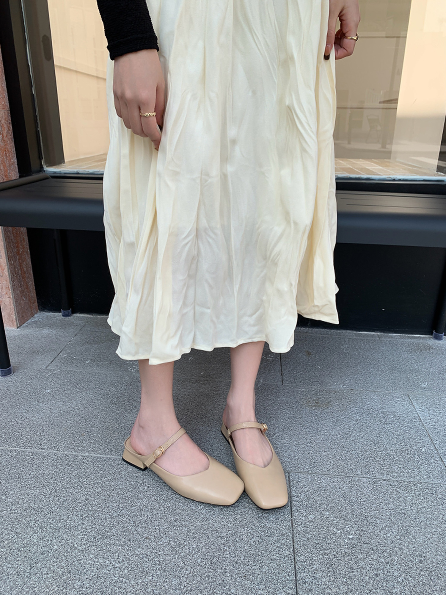 2024 Spring New Square Toe Fairy Backless Low Heel Sandals Sweet Lazy Slippers Fashion Pointed Toe Half Slippers - Image 3
